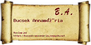 Bucsek Annamária névjegykártya
