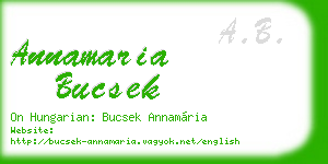 annamaria bucsek business card